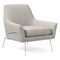 Lucas Wire Base Chair, Poly, Chenille Tweed, Storm Gray, Polished Nickel