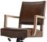 Manchester Leather Swivel Desk Chair, Seadrift Frame, Vegan Java