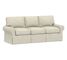 PB Basic Slipcovered Sofa 82", Down Blend Wrapped Cushions, Performance Heathered Basketweave Alabaster White