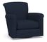 Irving Roll Arm Upholstered Swivel Armchair Without Nailheads, Polyester Wrapped Cushions, Performance Heathered Basketweave Navy