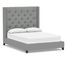 Harper Tufted Upholstered Tall Bed with Bronze Nailheads, Queen, Performance Brushed Basketweave Chambray