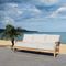 Martinique Wood Patio Sofa - Natural/White - Arlo Home