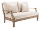 Martinique Wood Patio Loveseat, Natural & White