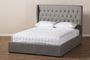 Penelope Modern and Contemporary Light Grey Fabric Queen Size Gas-Lift Platform Bed 