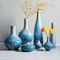 Reactive Glaze Vase, Ocean, Bud, 4.5"