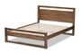 Torino Mid-Century Modern Solid Walnut Wood Open Frame Style King Size Platform Bed