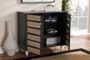 Gisela Modern and Contemporary Two-Tone Oak and Dark Gray 2-Door Shoe Storage Cabinet