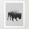 Bison (black & White Version) Art Print by Andreas Lie - LARGE