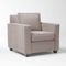 Henry Armchair, Poly, Performance Washed Canvas, White, Chocolate