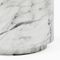 Marbled Drum Side Table, Round, White