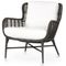 Palecek Palermo Coastal Black Woven Synthetic Wicker Aluminum Outdoor Lounge Chair