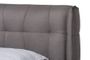 Gretchen Modern and Contemporary Grey Fabric Upholstered and Walnut Brown Finished Wood King Size Platform Wingback Bed