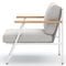 Baron Modern Silver  Upholstered Seat Cushion White Aluminum Outdoor Chair