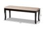 Cornelie Modern and Contemporary Transitional Sand Fabric Upholstered and Dark Brown Finished Wood Dining Bench