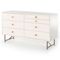 Tyra Hollywood Regency Matte Cream Wood 7 Drawer Double Dresser