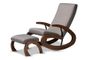 Kaira Modern and Contemporary 2-Piece Gray Fabric Upholstered and Walnut-Finished Wood Rocking Chair and Ottoman Set