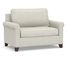 Cameron Roll Arm Upholstered Twin Sleeper Sofa, Polyester Wrapped Cushions, Performance Heathered Basketweave Dove
