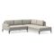 Andes Sectional Set 15: Left Arm 2 Seater Sofa, Right Arm Terminal Chaise, Poly , Twill, Dove, Dark Pewter