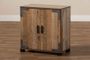Cyrille Modern and Contemporary Farmhouse Rustic Finished Wood 2-Door Shoe Cabinet