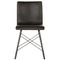 Dancel Mid Century Modern Black Faux Leather Black Iron Dining Chair