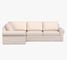 Big Sur Roll Arm Slipcovered Left arm 3-Piece Corner Sectional, Down Blend Wrapped Cushions, Twill Cream