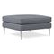 Harris Loft Ottoman, Poly, Performance Yarn Dyed Linen Weave, Graphite, Polished Stainless Steel