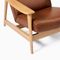 Midcentury Show Wood Highback Chair, Saddle Leather, Nut, Dark Walnut