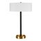 Estella 2-Tone Table Lamp, Matte Black & Brass, 24"