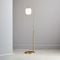 Sculptural Floor Lamp, Pebble Small, Milk, Antique Bronze, 8"