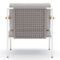 Baron Modern Silver  Upholstered Seat Cushion White Aluminum Outdoor Chair