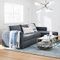 Harris Sectional Set 05: LA 65" Sofa, RA Storage Chaise, Poly , Performance Velvet, Silver, Concealed Supports