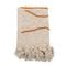 Cotton Embroidered Throw Blanket with Tassels, Cream