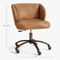 Vegan Leather Caramel Wingback Swivel Desk Chair
