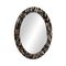Litton Lane 36 in. x 46 in. Oval Checkered Petrified Wood Stone Wall Mirror
