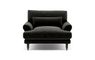 Maxwell Accent Chair with Black Ebony Fabric and Matte Black legs