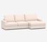 Canyon Square Arm Upholstered Right Arm Sofa with Double Chaise SCT, Down Blend Wrapped Cushions, Performance Heathered Basketweave Dove
