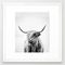 Portrait Of A Highland Cow - (vertical) Framed Art Print by Dorit Fuhg - Vector White - MEDIUM (Gallery)-22x22