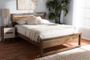 Torino Mid-Century Modern Solid Walnut Wood Open Frame Style King Size Platform Bed