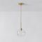 Sculptural Plug-In Pendant, Globe Small, Clear, Brass, 8"