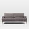 Andes 76.5" Sofa Bench, Poly, Twill, Dove, Blackened Brass