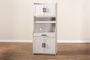 Portia Modern and Contemporary 6-Shelf White-Washed Wood Kitchen Storage Cabinet