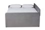 Jona Modern and Contemporary Transitional Grey Velvet Fabric Upholstered and Button Tufted Full Size Daybed with Trundle