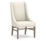 Milan Slope Arm Upholstered Dining Side Chair, Gray Wash Leg, Performance Heathered Tweed Ivory