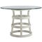 Aya Modern Classic Glass Top White Wood Dining Table - 54D
