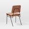 Wire Frame Dining Chair, Halo Leather, Saddle, Gunmetal