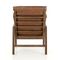 Sage Modern Classic Brown Leather Wood Arm Chair