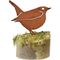 CALIFORNIA HOME AND GARD Metal Rustic Rust Hermit Thrush Bird Silhouette, 4 Inch Tall, Brownish Red
