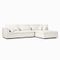 Harmony Modular Sectional Set 02: Right Arm Sofa + Corner + Ottoman, Down, Performance Washed Canvas, White, Concealed Supports