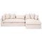 Haven 110" Right Facing Lounge Slipcover Sectional, Bisque, Espresso