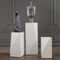 Elena Industrial Loft White Wood Pedestal Side Table - Small